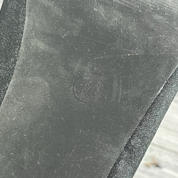 Yetier Heels Pumps Shoes size 10 Black Satin Faux Diamond Bow Cocktail Evening - Picture 11 of 12